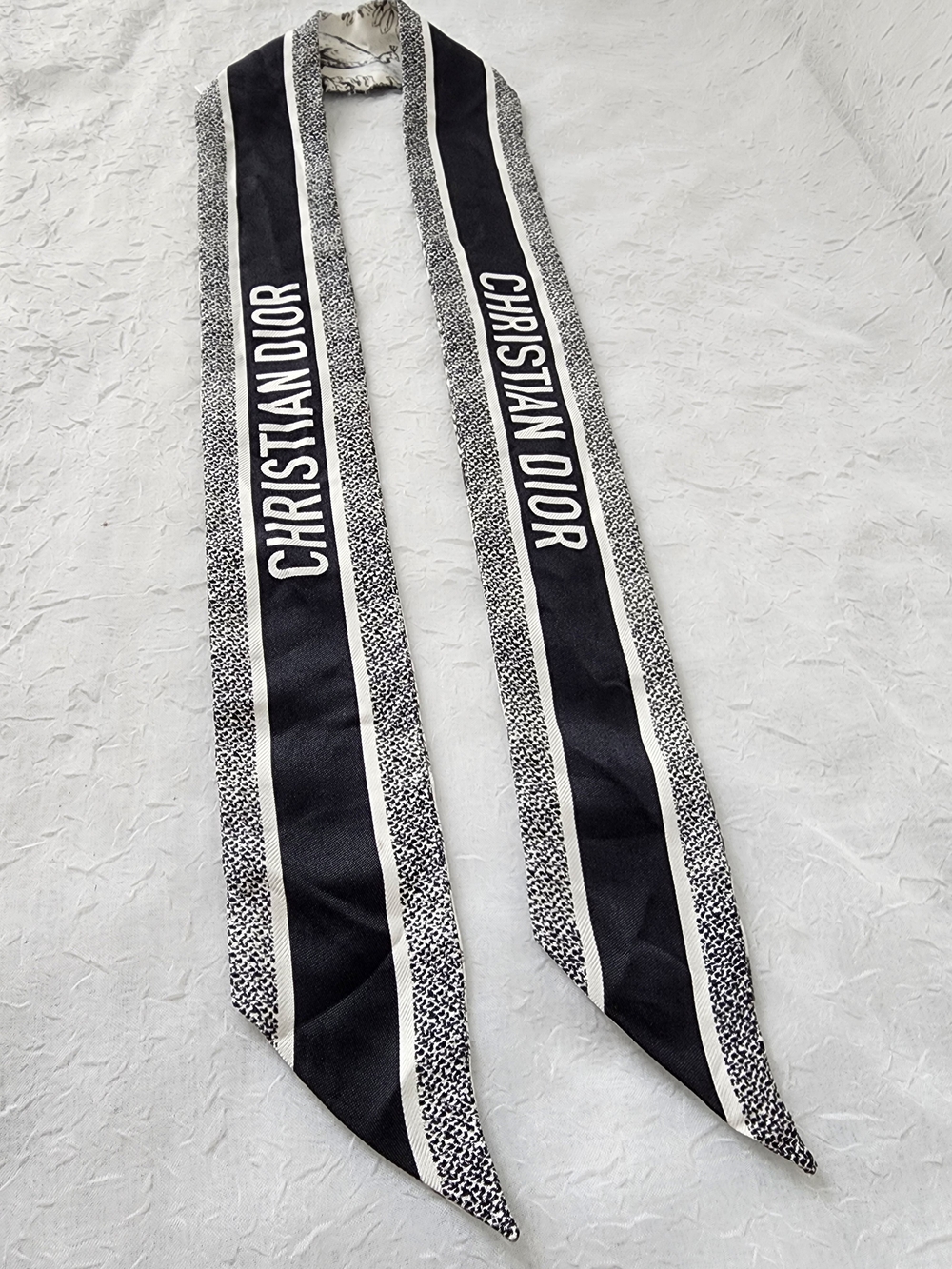 Auth Dior Mitzah Jungle Toile Silk Twilly Scarf - Picture 10 of 10